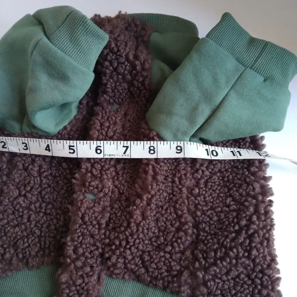 Bark Home Dog Coat Size Small Brown Green Varsity Jacket Warm Thick Sweater S